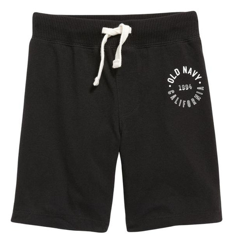 Shorts Niño Old Navy Tejido Tipo Jersey Logo Gráfica Negro