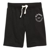 Shorts Niño Old Navy Tejido Tipo Jersey Logo Gráfica Negro