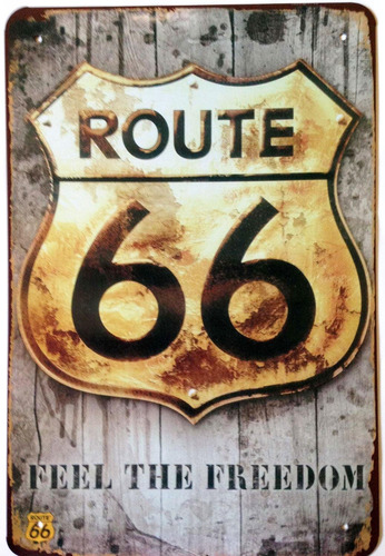 Route Us Road 66 Retro Decor Home Bar Garaje Placa De P...