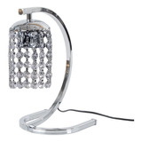 Lampara Velador Lyon Cc Led Cromo Cristal Cairel Moderno