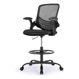 Silla De Oficina Alta Para Escritorio De Pie Negro