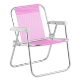 Cadeira De Praia Infantil Beach Kid´s Alumínio Rosa