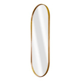 Espelho Oval Corpo Inteiro Com Moldura Metal 2,00x0,70 Luxo Cor Da Moldura Dourado