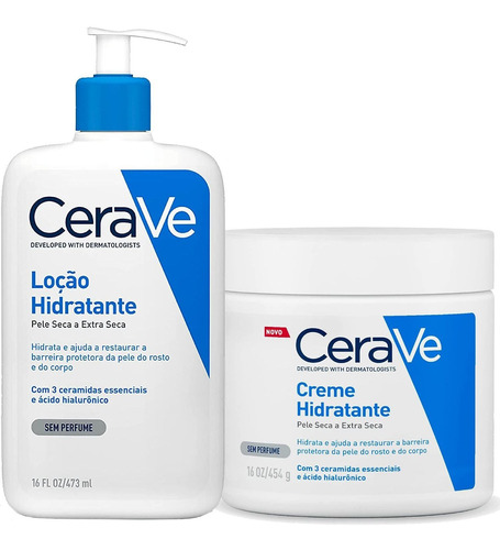 Kit Creme E Loção Hidratante Cerave Hidrata Restaura A Pele