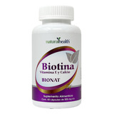 Natural Health Biotina Vitamina E Y Calcio 60 Caps De 500 Mg C/u Sabor Sin Sabor