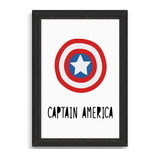 Cuadros Infantiles Bebes 40x50 Box Negro Captain America