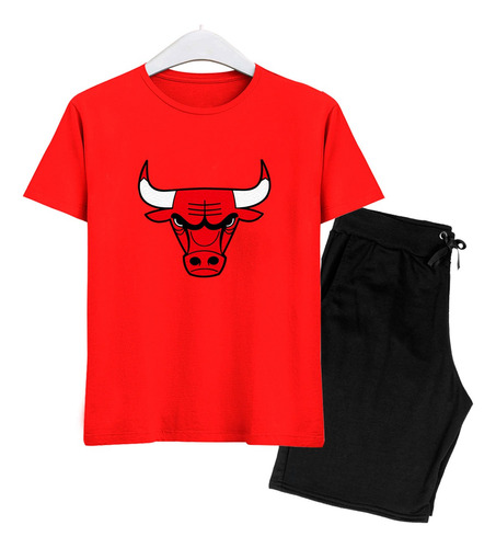 Camisa E Calção Temporada Basquete Kit Infantil Bulls