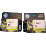 Cartucho Hp 667xl Preto E Colorido Original Val: 04/3025