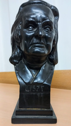 Decoración Hogar, Busto Franz Liszt En Yeso Pintado Negro