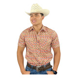 Camisa Vaquera Rodeo West Caballero Naranja 4008