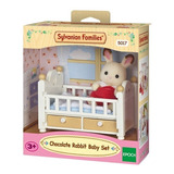 Sylvanian Bebe Conejo Chocolate Con Set De Cuna 5017sy