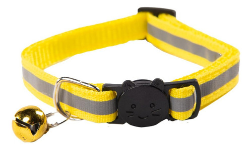 Collar Para Gatos Mr. Pets, Reflectante, Ajustable Color Amarillo Tamaño Del Collar Unitalla