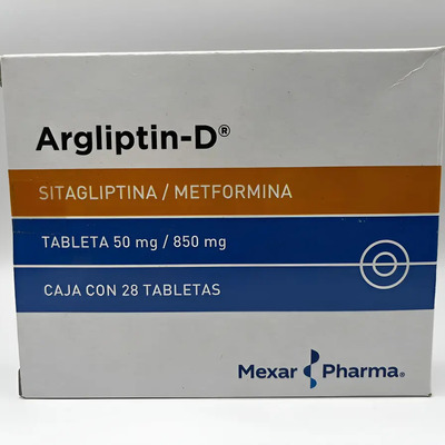 Argliptin-d(sitagliptina\u002Fmetformina) 50 Mg\u002F850 Mg Caj28 Tab | Meses sin interés