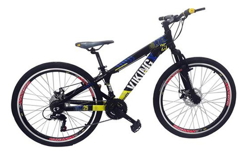 Mountain Bike Vikingx Tuff 25 Aro 26 13  21v Freios De Disco Mecânico Câmbios Shimano Tourney Cor Azul/amarelo