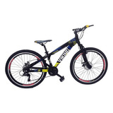 Mountain Bike Vikingx Tuff 25 Aro 26 13  21v Freios De Disco Mecânico Câmbios Shimano Tourney Cor Azul/amarelo