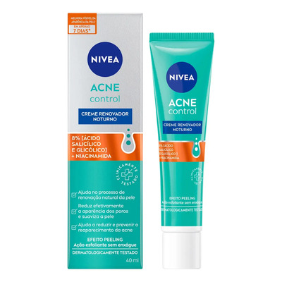 NIVEA Creme Renovador Noturno Acne Control 40ml, Renovação Natural da Pele, Reduz Acne e Poros, Efeito Peeling, Pele com Tendência a Acne | MercadoLivre