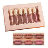 Kit 6 Batom Liquido Rose Nude Matte Aveludado Longa Duração