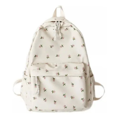 Mochila Con Estampado Floral Para Niñas Adolescentes, Estudi Color Flor Blanca | MercadoLibre