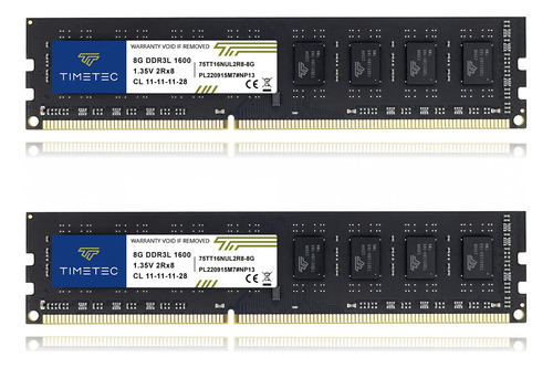 Kit Timetec 16 Gb (2 X 8 Gb) Ddr3l Ddrmhz (ddr3l-1600) Sin