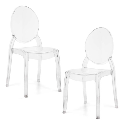 2 Sillas Sofia Ghost Transparente  Sillas De Comedor Living