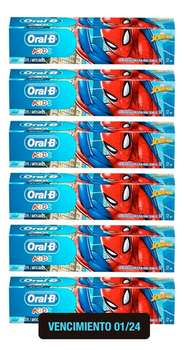 Oral B Kids Kit X6 Pasta Dental Fluor Niños Disney 50gr Vto.