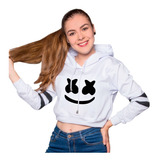 Hoodies Buzo Blanco Corto Marshmello