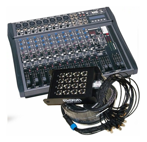 Combo Consola Moon 12 Canales Mc12usb + Pachera 12 Canales