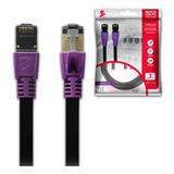 Cabo De Rede Blindado Patch Cord Rj45 Cat8 3m Roxo 0822