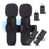 Kit Com 2 Microfones Lapela Sem Fio Wireless Smartphone iPad