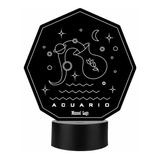 Lámpara Led 3d Acuario Zodiaco Personalizada Art13412