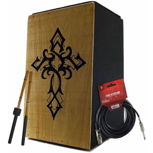 Cajon Elétrico Cruz Cristã Percussionline +cabo +vassourinha