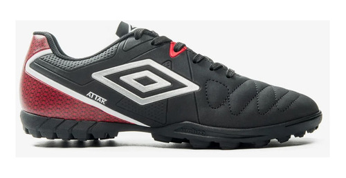 Chuteira Umbro Society Attack Eternal - Preto/vermelho