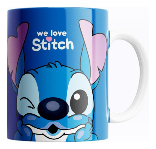 Taza De Cerámica Stitch Disney 325ml Varios Diseños