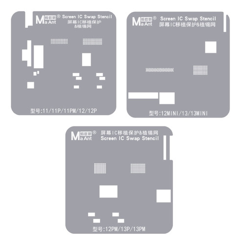 Kit Estêncil De Reballing Bga Proteção iPhone 11-13pro