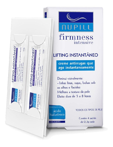 Lifting Instantâneo Creme Antirrugas Nupill 4 Sachês C/ 0,3g Tipo De Pele Os Tipos De Pele