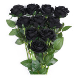 Justoyou 10 Piezas De Flores Negras De Halloween, Rosas Arti