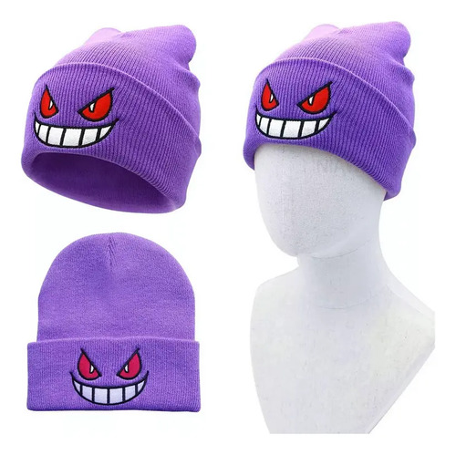 Gorro De Pokémon Gengar Unisex Tipo Beanie Unitalla Bordado