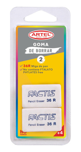 Blister 2 Gomas De Borrar 36r Factis