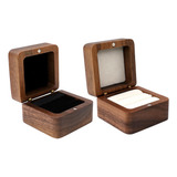 Caja De Anillo De Madera Maciza De 2 Piezas Para Anillos De