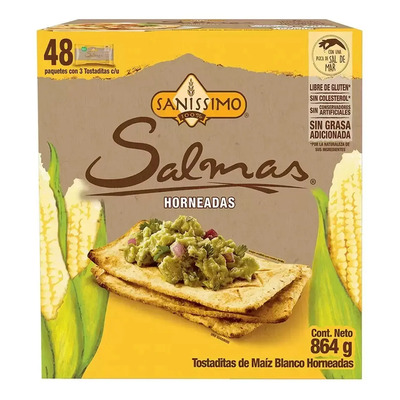 Tostadas De Maiz Blanco Horneadas 48 Paq. Sanissimo Salmas