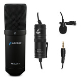 Kit Arcano Microfone Usb Para Estúdio Am-black-1 + Choi