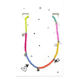 Collar Choker Con Mostacillas De Color Y Estrellas Plateada