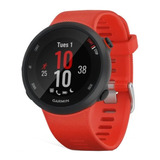 Smartwatch Garmin Forerunner 45 1.04  Caja 42mm  Negra, Malla  Roja Lava De  Silicona