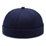 Xyiyi, Gorra Docker Sin Borde De Algodón Azul, Gorra De