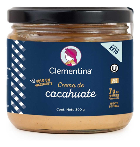 Crema De Cacahuate Keto Clementina 100% Cacahuate Sin Gluten