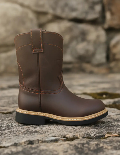 Bota Kids Para Niño Rogeri Vaquera Piel Trabajo Uso Rudo | Envío gratis