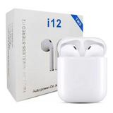 Fone De Ouvido Bluetooth I12 Sem Fio Recarregável Premium Cor Branco Cor Da Luz Rgb