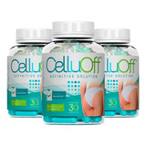 Kit 3x Celluoff Definitive Solution 3 Meses Total 90 Caps Sabor Sem Sabor