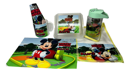 Set Jardín Con Taza, Botella Y Contenedor Plástico Mickey