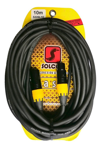 Cable Solcor Para Micrófono O Señal Xlr-xlr 5226l10 10mt